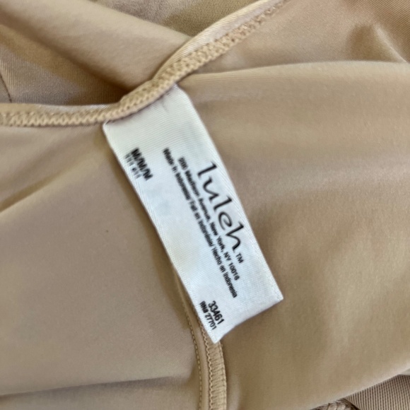 Luleh Shapewear Corseted Boned Tank Sheen Lace Beige Waist Cincher Size Medium - Picture 7 of 8